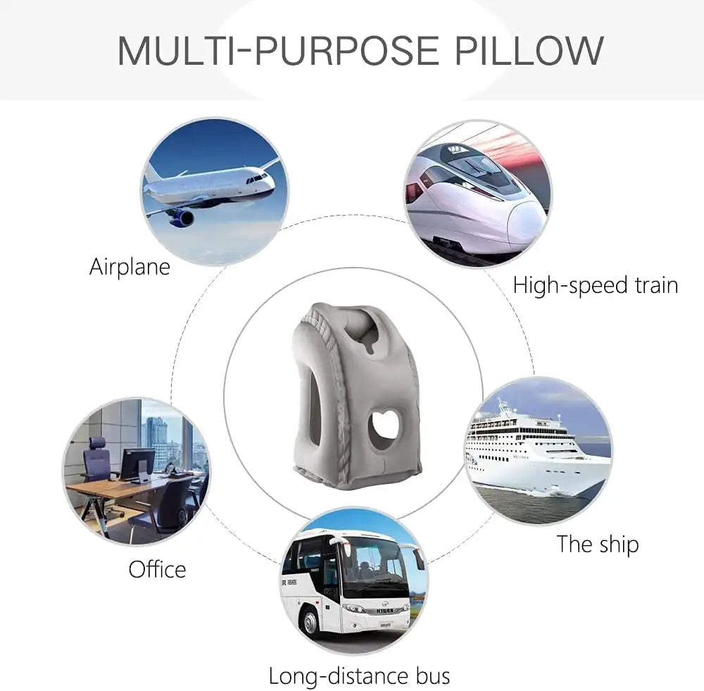 PVC Inflatable Travel Pillow Portable Headrest Chin Support Cushions for Airplane Plane Car Office Rest Neck Nap Pillows