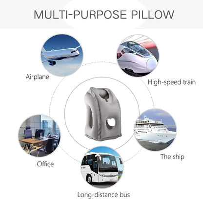 PVC Inflatable Travel Pillow Portable Headrest Chin Support Cushions for Airplane Plane Car Office Rest Neck Nap Pillows